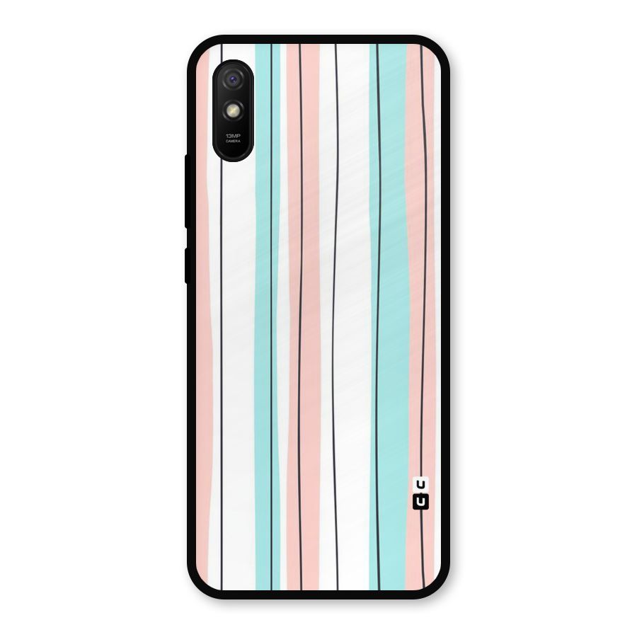 Pastel Tri Stripes Metal Back Case for Redmi 9i