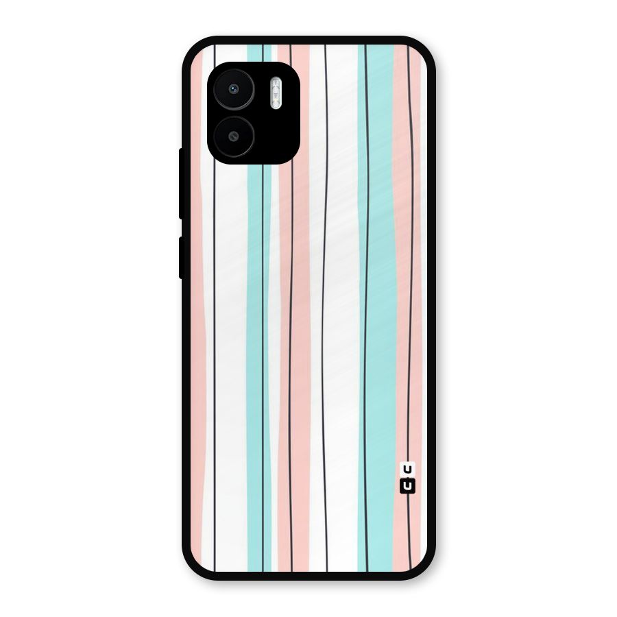 Pastel Tri Stripes Metal Back Case for Redmi A2