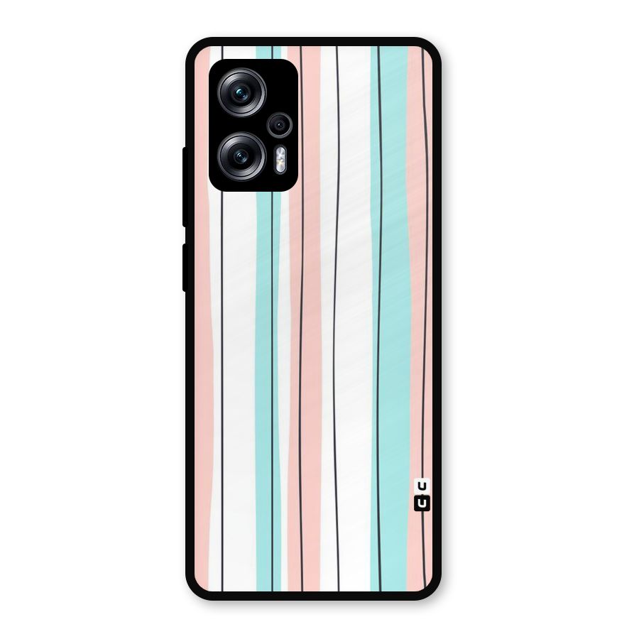 Pastel Tri Stripes Metal Back Case for Redmi K50i