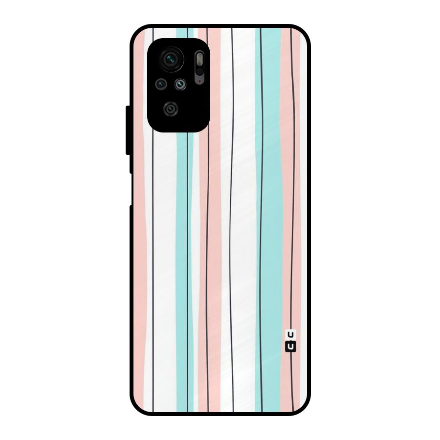 Pastel Tri Stripes Metal Back Case for Redmi Note 10S