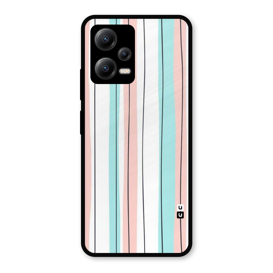Pastel Tri Stripes Metal Back Case for Redmi Note 12 5G