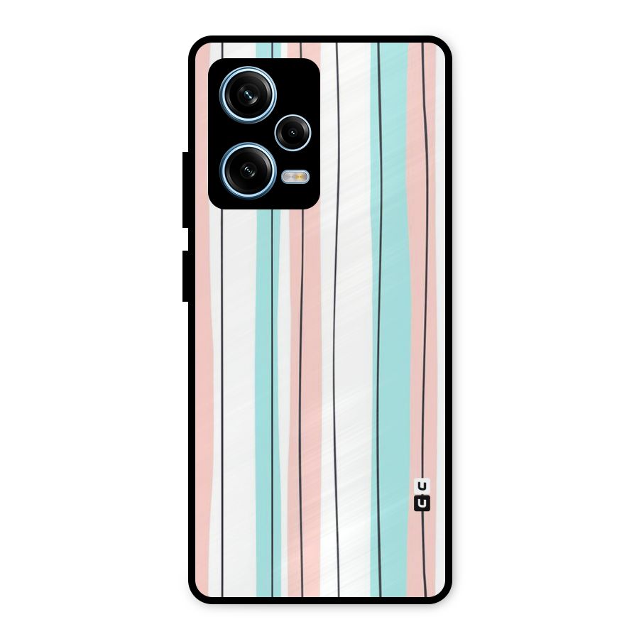 Pastel Tri Stripes Metal Back Case for Redmi Note 12 Pro
