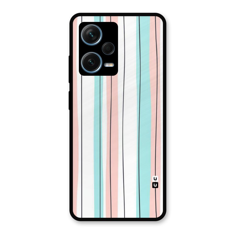 Pastel Tri Stripes Metal Back Case for Redmi Note 12 Pro Plus 5G