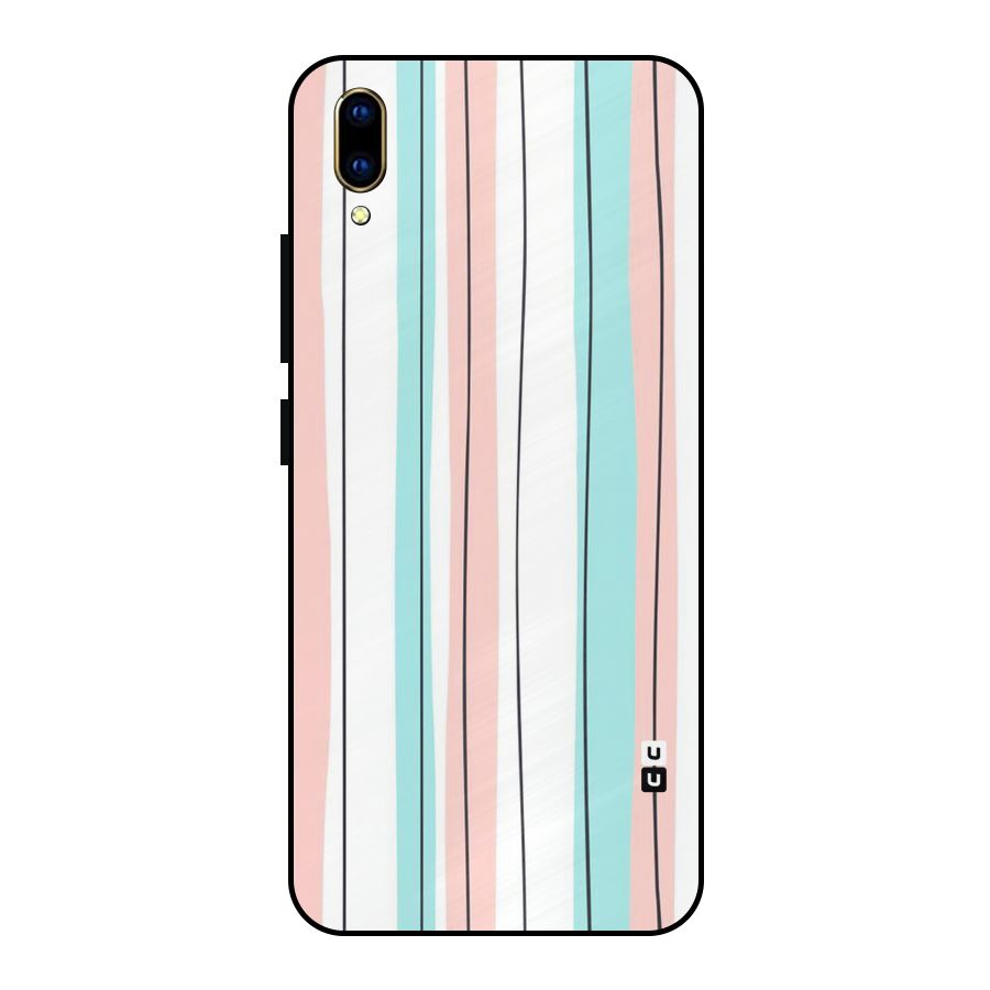 Pastel Tri Stripes Metal Back Case for Vivo V11 Pro