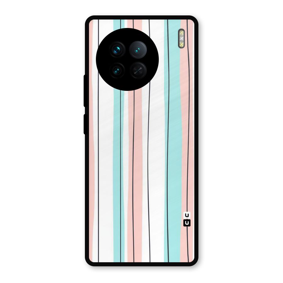 Pastel Tri Stripes Metal Back Case for Vivo X90