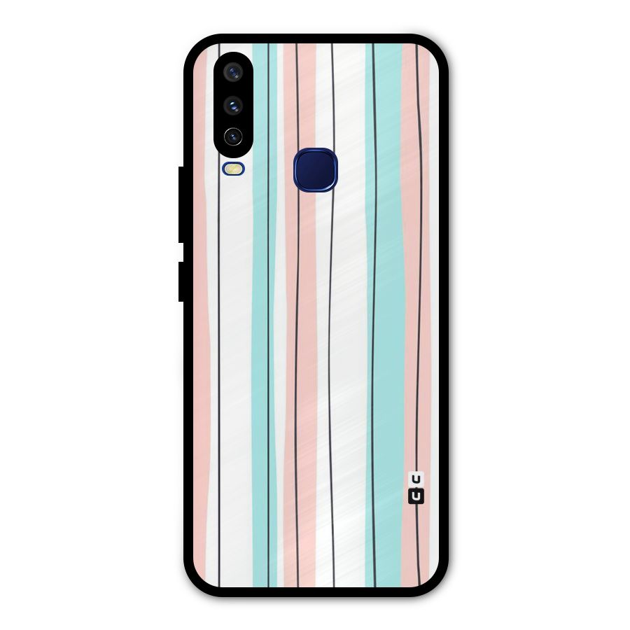 Pastel Tri Stripes Metal Back Case for Vivo Y12