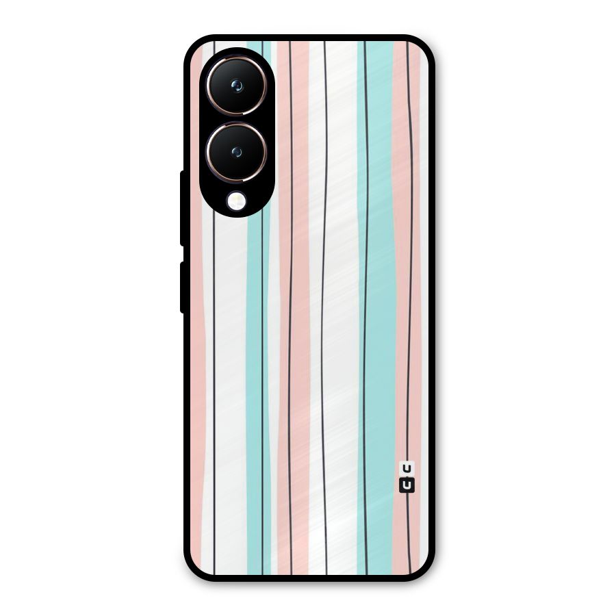 Pastel Tri Stripes Metal Back Case for Vivo Y28