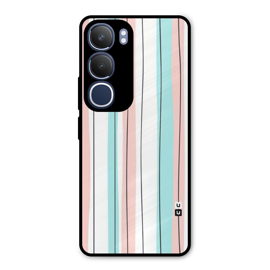 Pastel Tri Stripes Metal Back Case for Vivo Y29