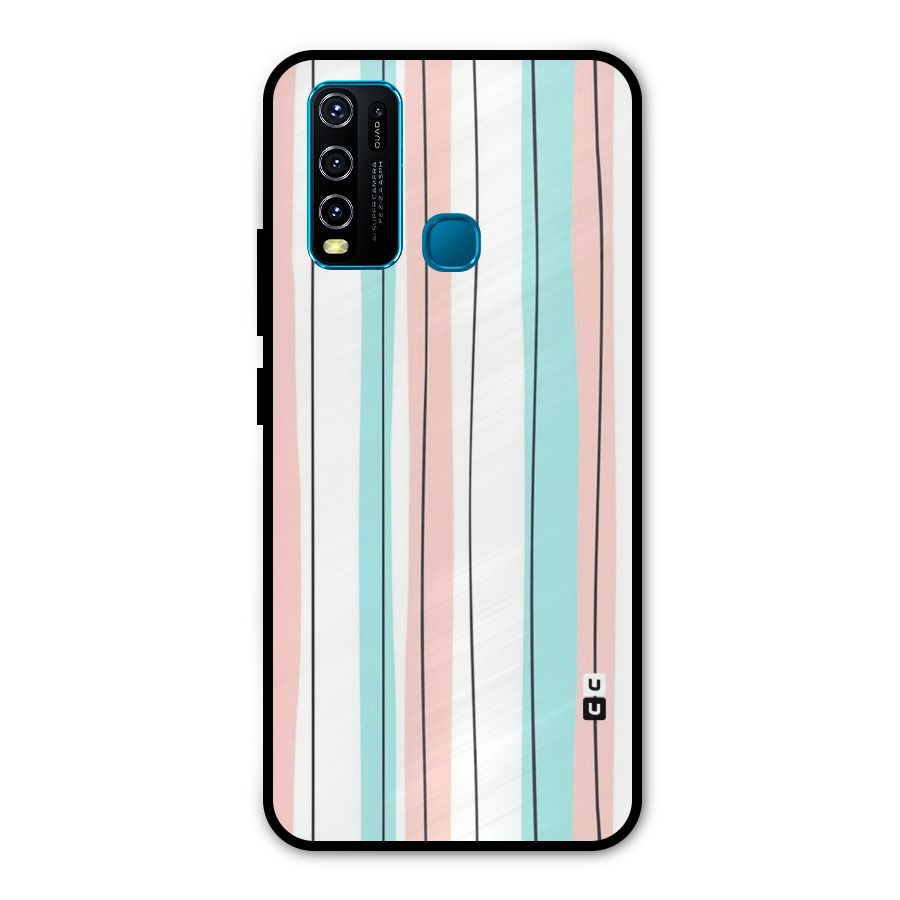 Pastel Tri Stripes Metal Back Case for Vivo Y30