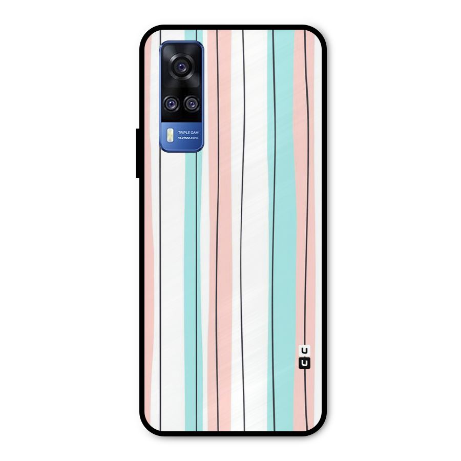 Pastel Tri Stripes Metal Back Case for Vivo Y31
