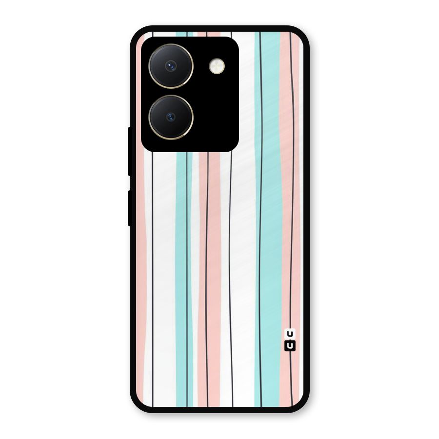 Pastel Tri Stripes Metal Back Case for Vivo Y36
