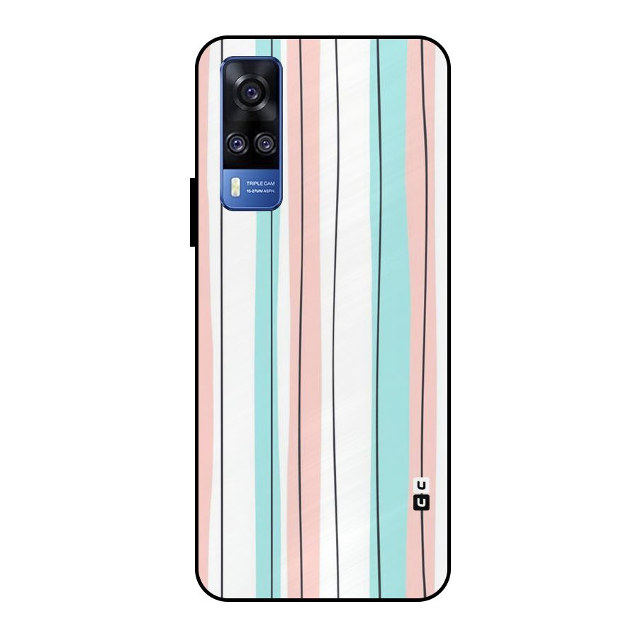 Pastel Tri Stripes Metal Back Case for Vivo Y51