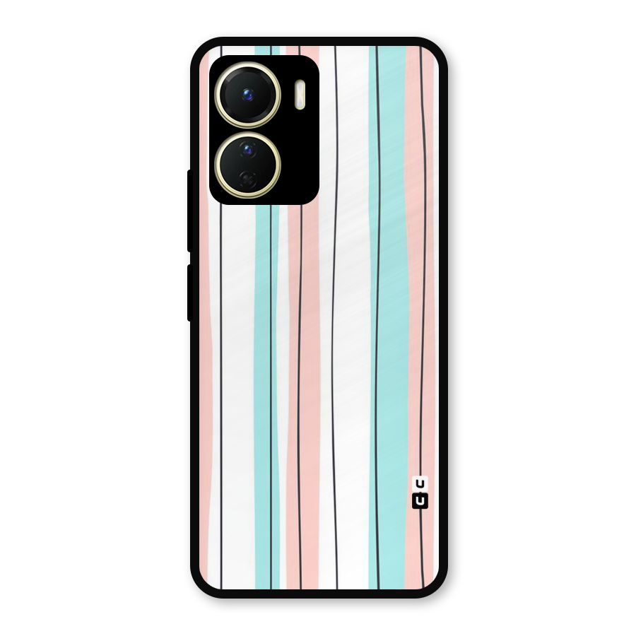 Pastel Tri Stripes Metal Back Case for Vivo Y56