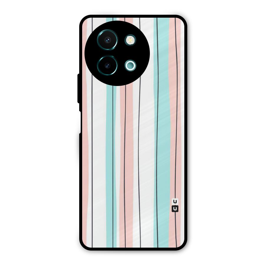 Pastel Tri Stripes Metal Back Case for Vivo Y58