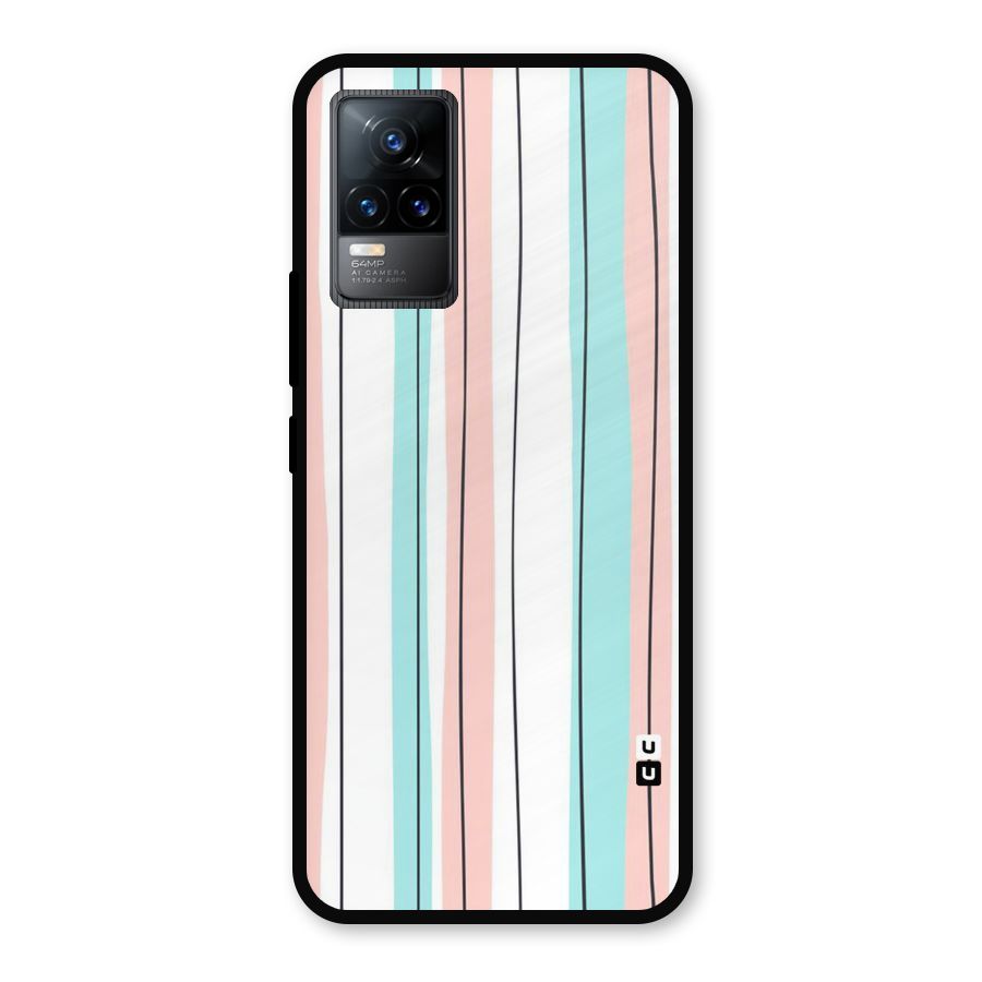 Pastel Tri Stripes Metal Back Case for Vivo Y73