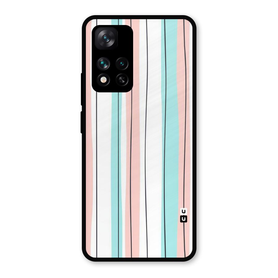 Pastel Tri Stripes Metal Back Case for Xiaomi 11i Hypercharge 5G
