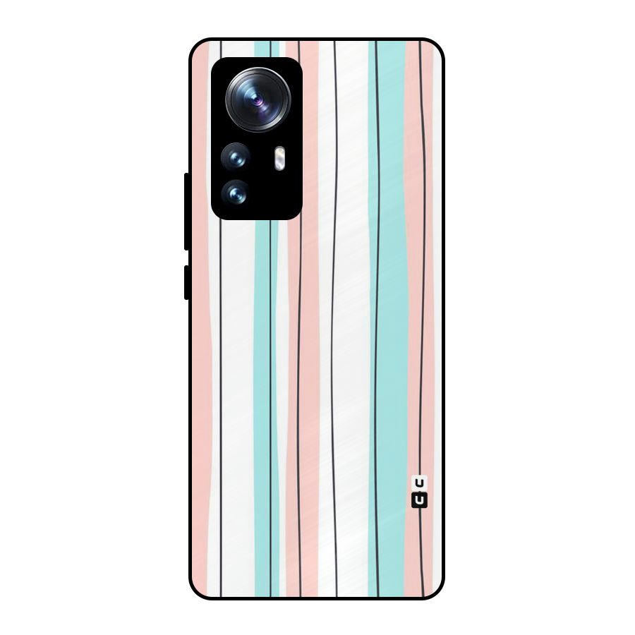 Pastel Tri Stripes Metal Back Case for Xiaomi 12 Pro