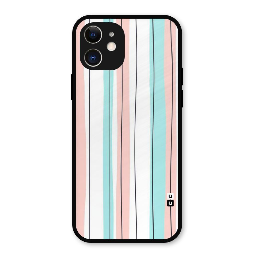 Pastel Tri Stripes Metal Back Case for iPhone 12