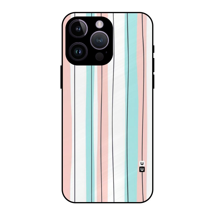 Pastel Tri Stripes Metal Back Case for iPhone 14 Pro Max