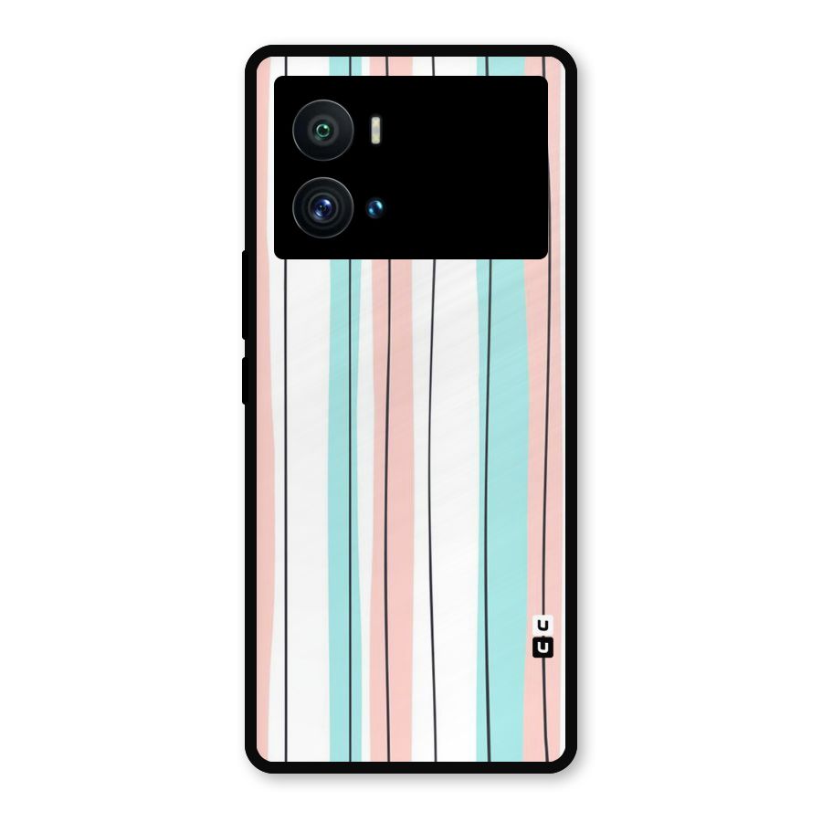 Pastel Tri Stripes Metal Back Case for iQOO 9 Pro