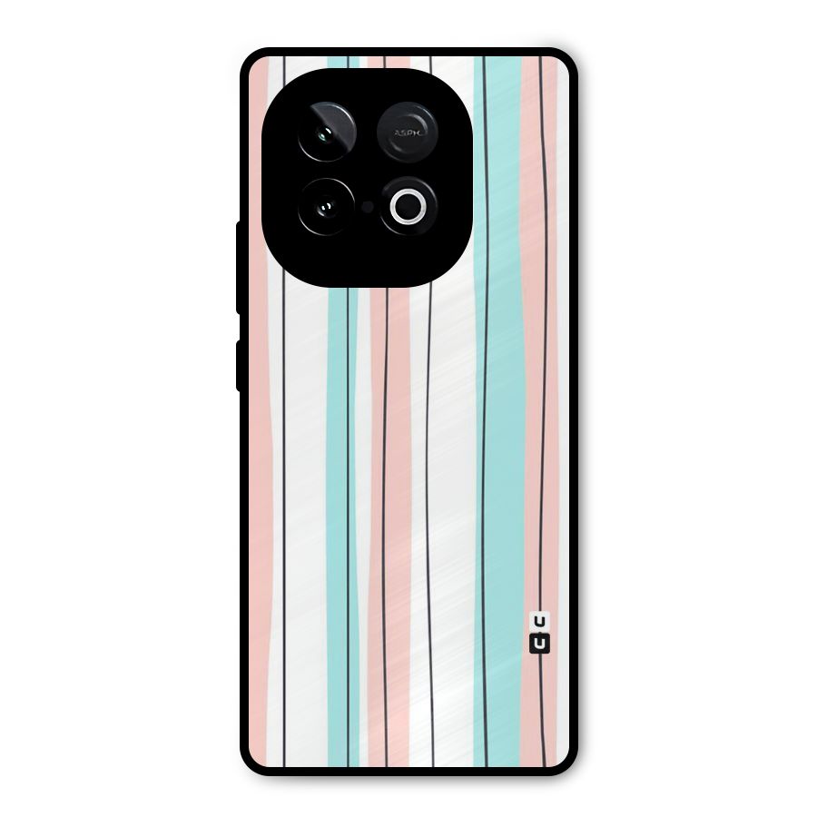 Pastel Tri Stripes Metal Back Case for iQOO Neo 10