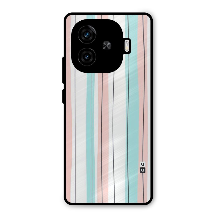 Pastel Tri Stripes Metal Back Case for iQOO Neo 10R