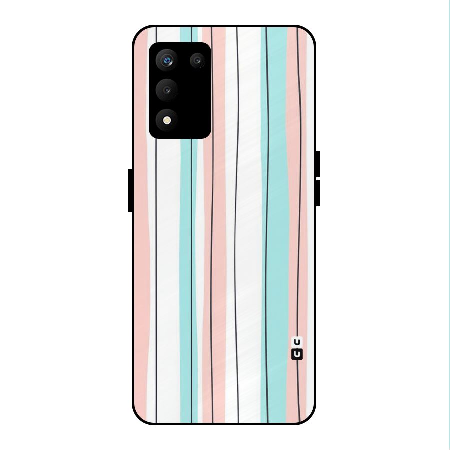 Pastel Tri Stripes Metal Back Case for realme 9 5G SE