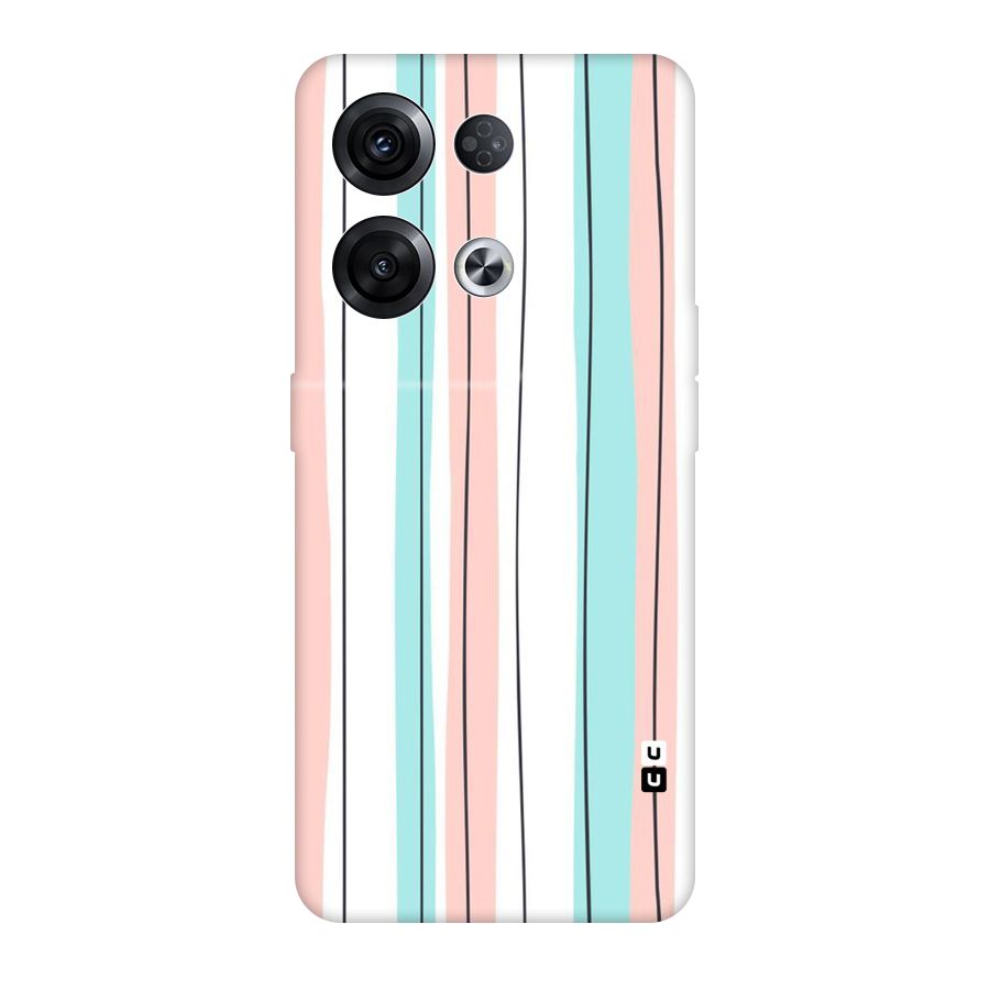 Pastel Tri Stripes Original Polycarbonate Back Case for Oppo Reno8 Pro 5G