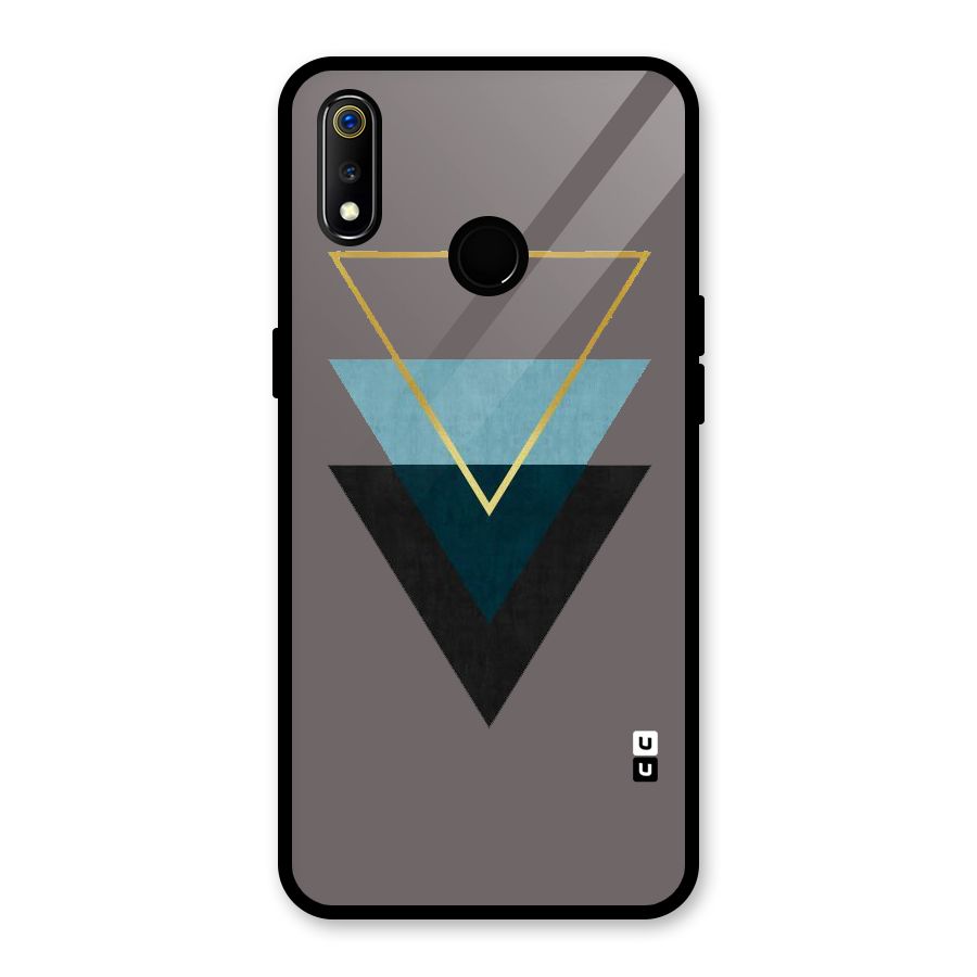 Pastel Triangle Glass Back Case for Realme 3i