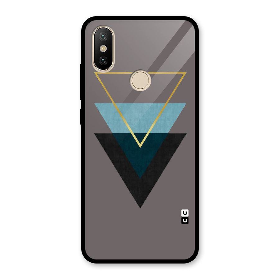 Pastel Triangle Glass Back Case for Redmi A2