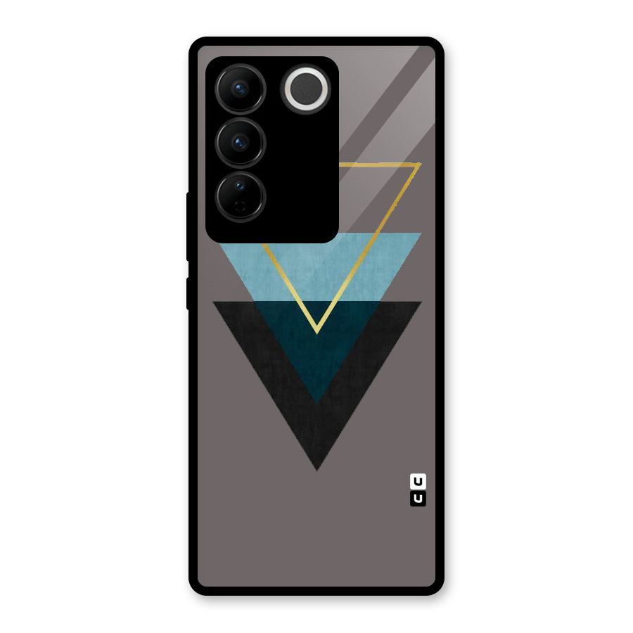 Pastel Triangle Glass Back Case for Vivo V27 Pro