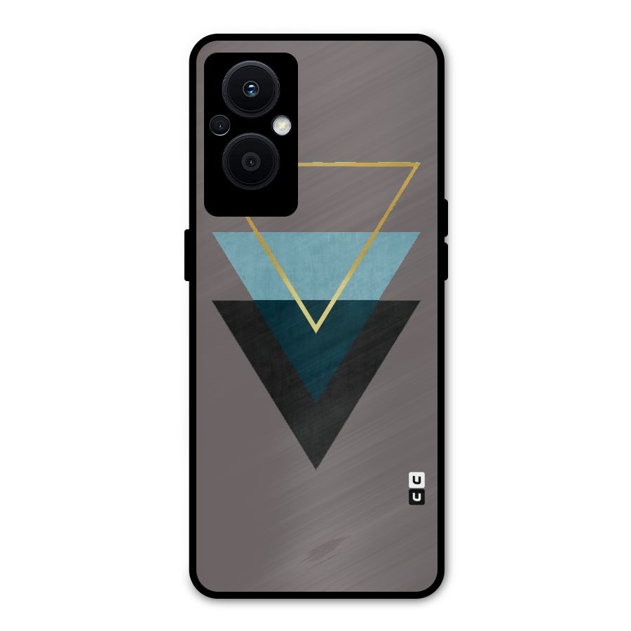 Pastel Triangle Metal Back Case for Oppo F21 Pro 5G