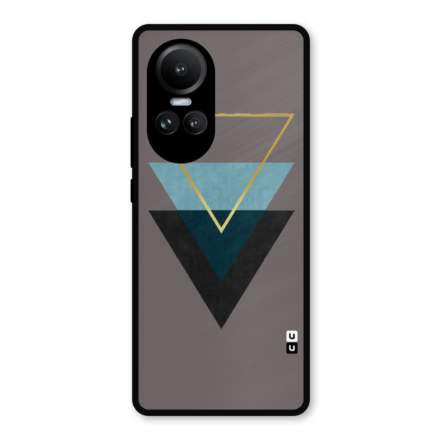 Pastel Triangle Metal Back Case for Oppo Reno10 Pro