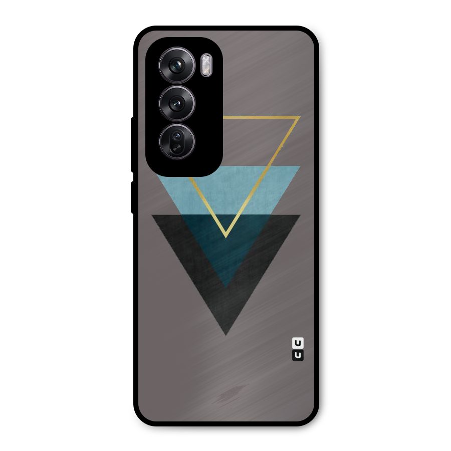 Pastel Triangle Metal Back Case for Oppo Reno12 Pro