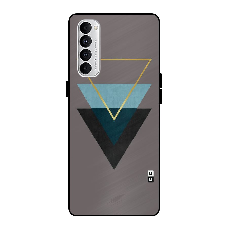 Pastel Triangle Metal Back Case for Oppo Reno4 Pro