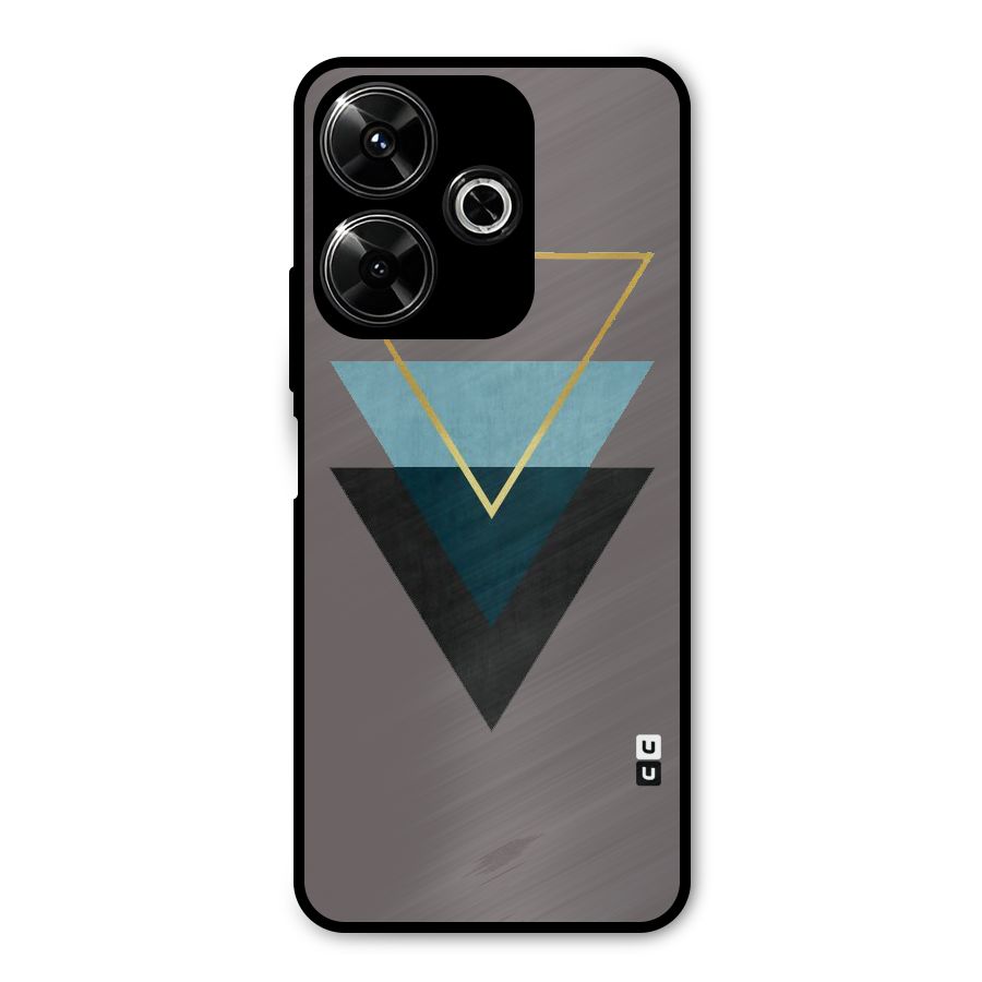Pastel Triangle Metal Back Case for Poco M6 Plus