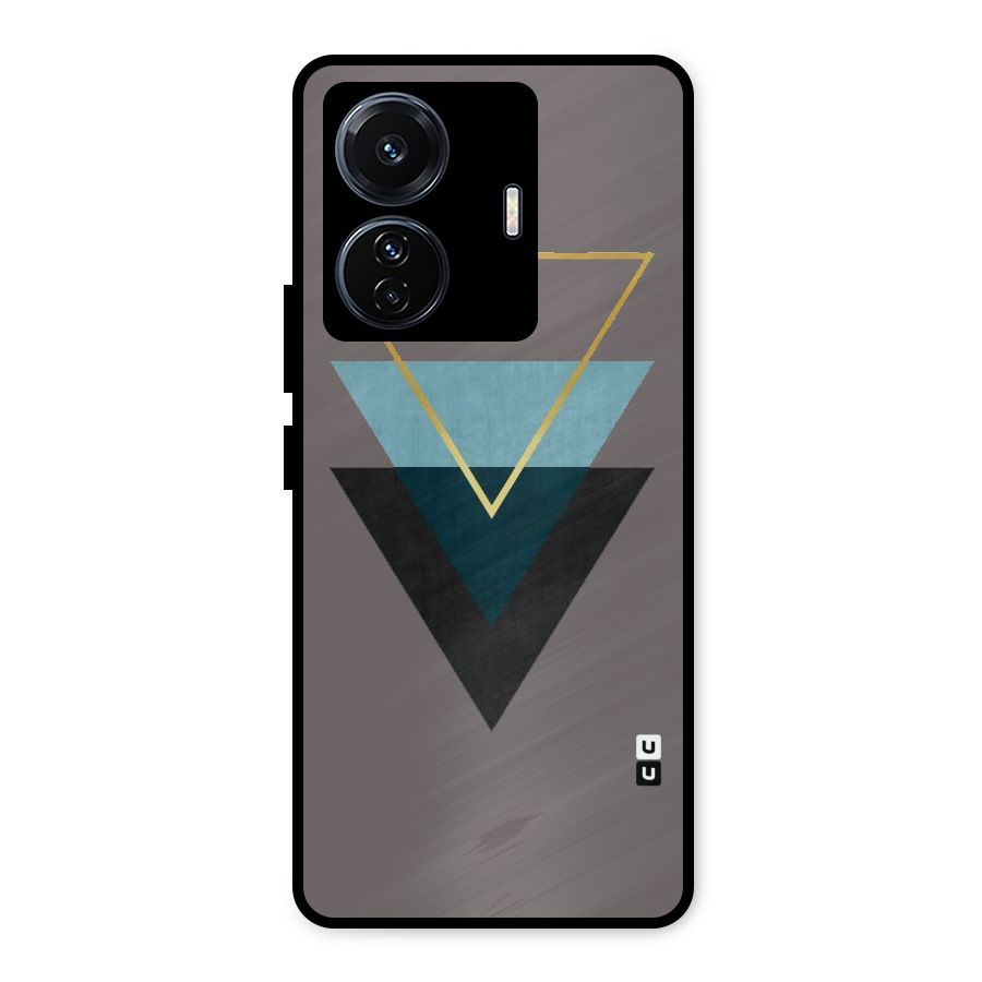 Pastel Triangle Metal Back Case for Vivo T1 Pro