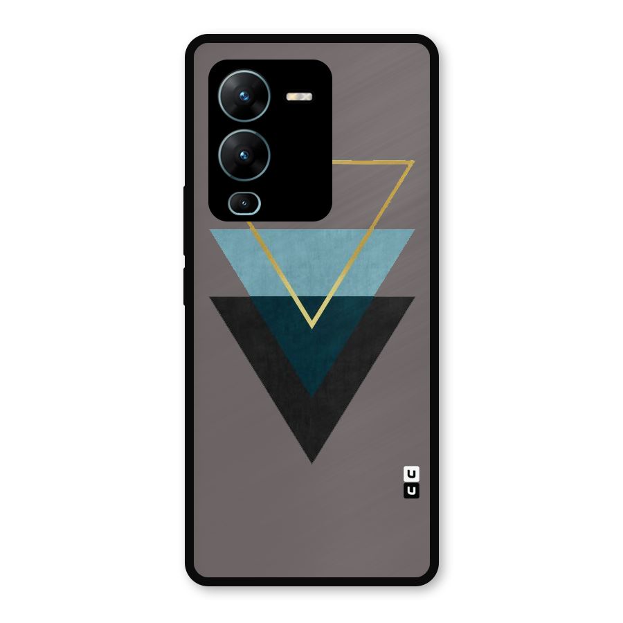Pastel Triangle Metal Back Case for Vivo V25 Pro