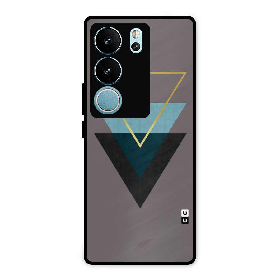 Pastel Triangle Metal Back Case for Vivo V29 Pro