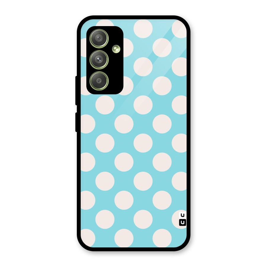 Pastel White Polka Dots Glass Back Case for Galaxy A54