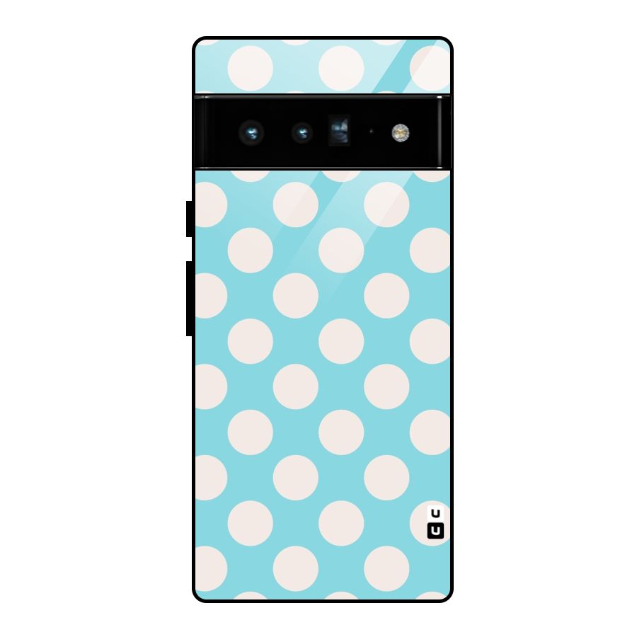 Pastel White Polka Dots Glass Back Case for Google Pixel 6 Pro