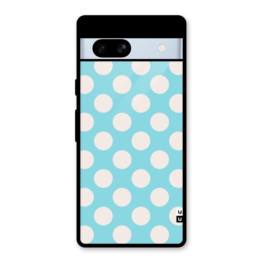 Pastel White Polka Dots Glass Back Case for Google Pixel 7a