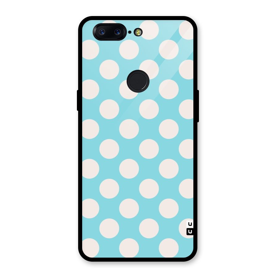 Pastel White Polka Dots Glass Back Case for OnePlus 5T