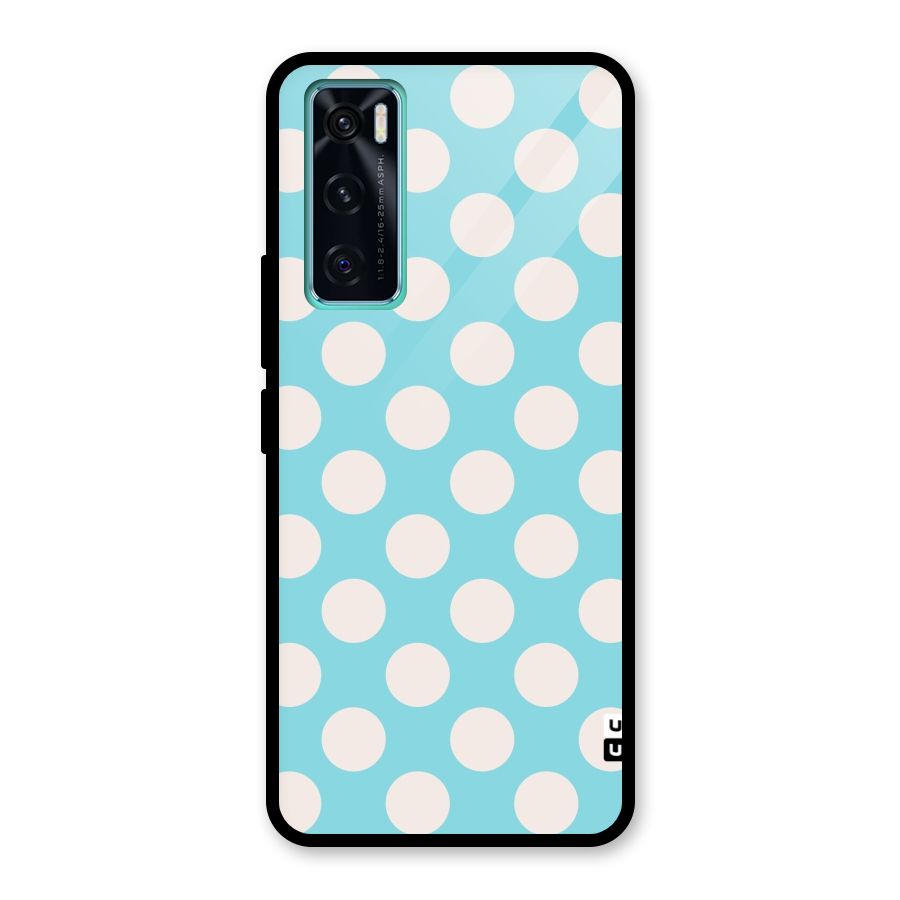 Pastel White Polka Dots Glass Back Case for Vivo V20 SE