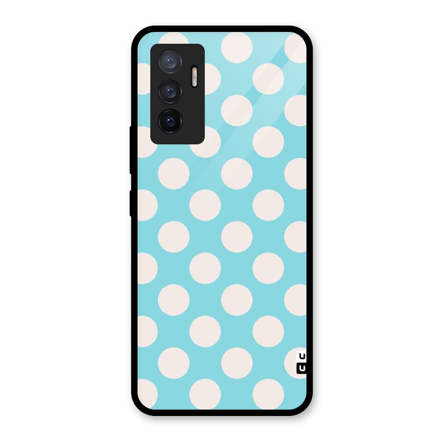 Pastel White Polka Dots Glass Back Case for Vivo V23e