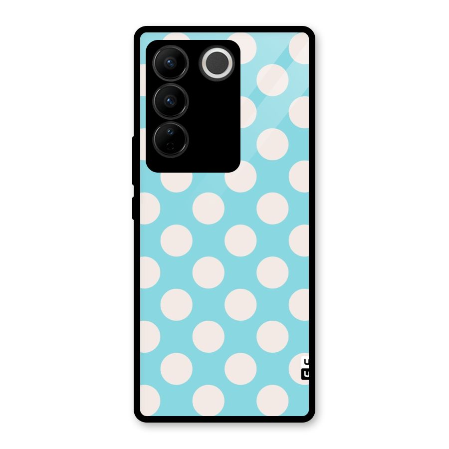 Pastel White Polka Dots Glass Back Case for Vivo V27