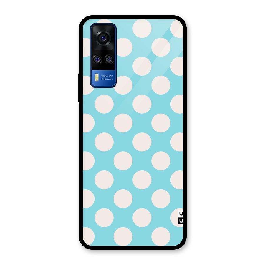Pastel White Polka Dots Glass Back Case for Vivo Y31