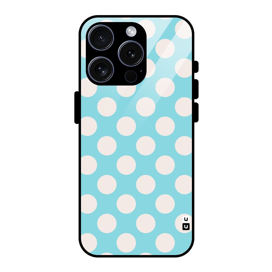 Pastel White Polka Dots Glass Back Case for iPhone 15 Pro