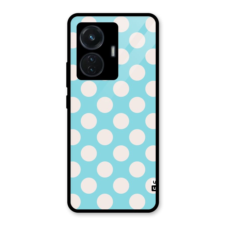 Pastel White Polka Dots Glass Back Case for iQOO Z6 44W