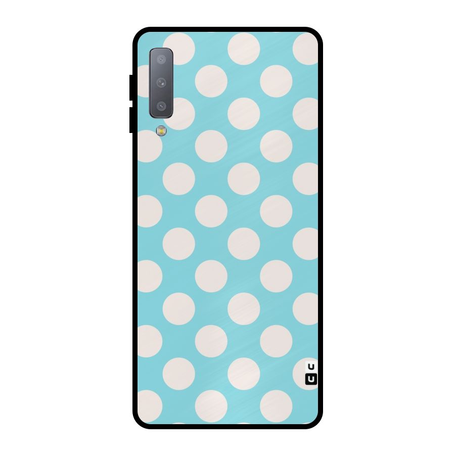 Pastel White Polka Dots Metal Back Case for Galaxy A7 (2018)